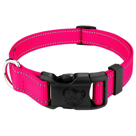 Reflective Nylon Dog Collar – Hot Pink