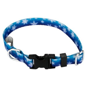 Winter Print Dog Collar – Blue